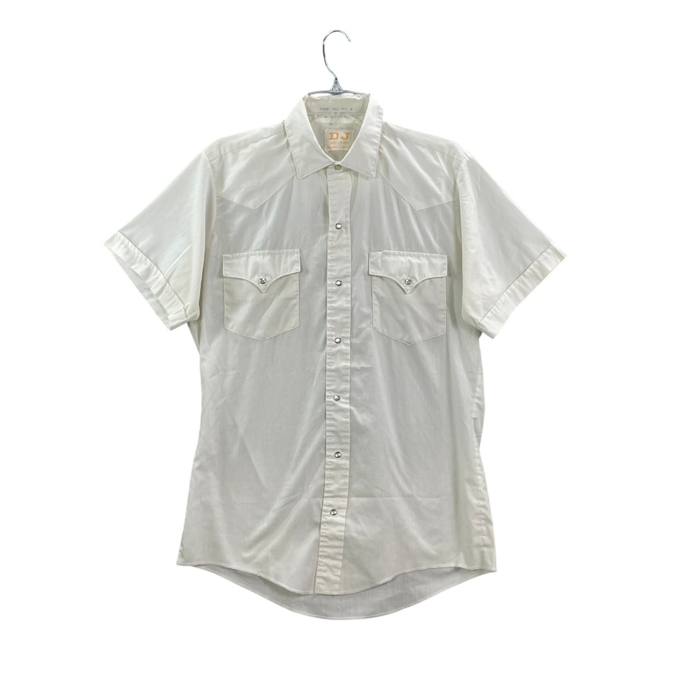 Dickson-Jenkins Western Shirt Women's 15.5 White Pearl Snap Short Sleeve Vintage